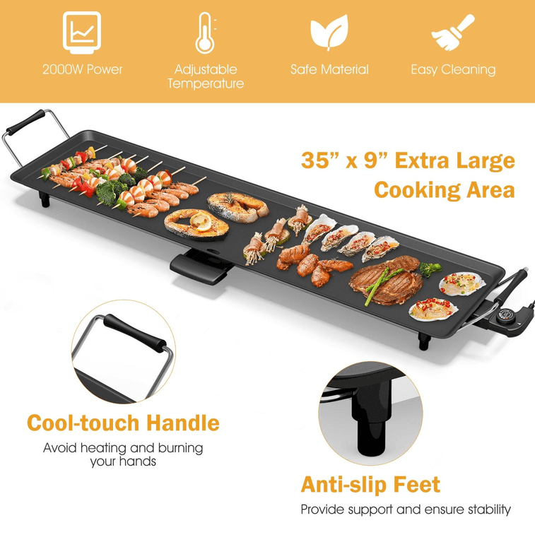 35 Electric Griddle Teppanyaki Grill With Adjustable Temperature 6