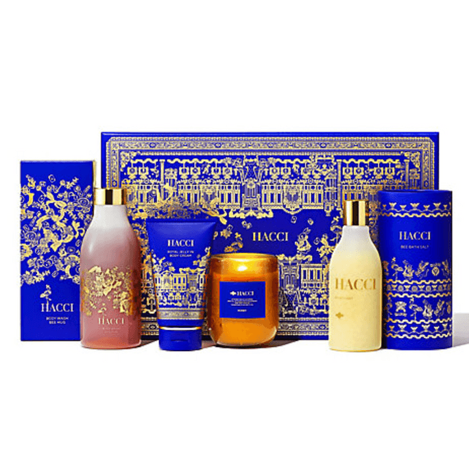 【日本直邮】 日本 花绮 圣诞限定礼盒 蜂蜜茉莉花香沐浴露身体乳浴盐 四件套装