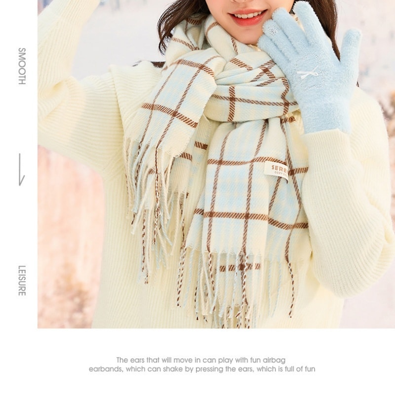 【中國直郵】 三福 趣味結形五指手套 可愛戶外保暖手套 蘋果黃 均碼一雙裝