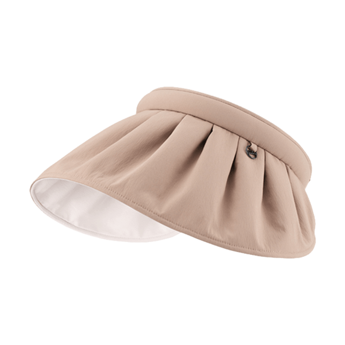 Wide Brim Roll-up Sun Hat Sun Visor Beige