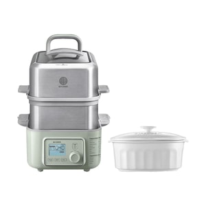 5 クォート電動ワンタッチデジタル多機能フードスチーマー 2 段ラック付き G563