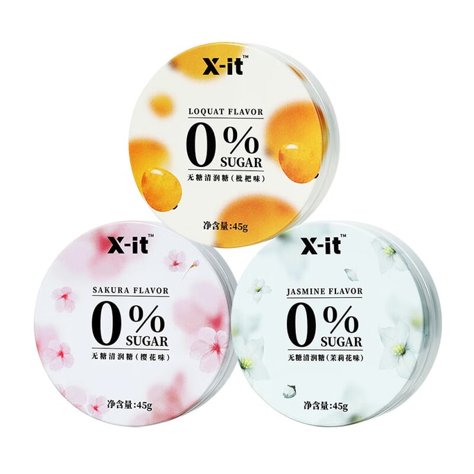 XIT Herbal Throat Candy 45g*3 Sugar Free  0 Fat Minty Refresh