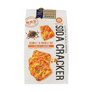 自然主意 亚麻仁籽胡椒岩盐生机苏打饼 180g 【iTQi二星奖】【无添加防腐剂】
