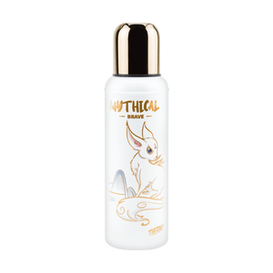 THERMOS膳魔師 國潮系列 麒麟304不鏽鋼復古杯 保溫瓶保溫杯 附杯蓋 白金 400ml