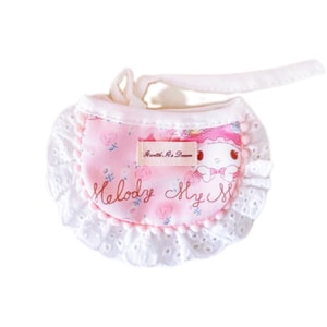 American Mo Qiqi ペットの猫と犬のドリブル漫画かわいいよだれかけ小型犬テディ ビション マルチーズ オーナメント フリーサイズ ピンク