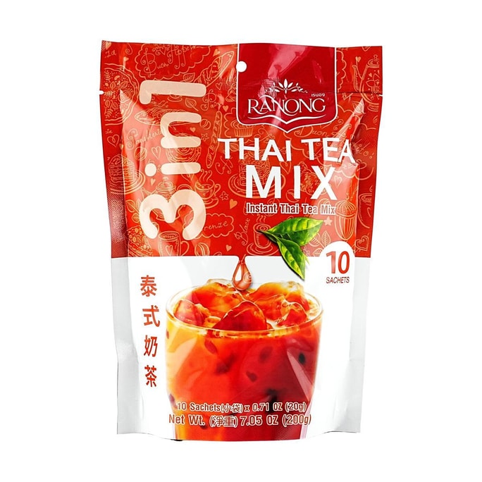 泰國RANONG 3合1速溶泰式奶茶 10條入 200g