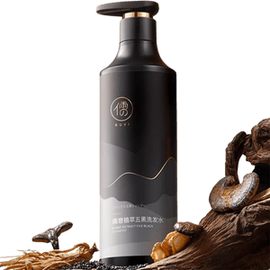 【中国直送】如意植物エキス配合五大黒シャンプー、ツルドクダミ配合シャンプー、黒色植物配合ピュアブラック霊芝ヘアーダークニングミラクル、500ml/ボトル