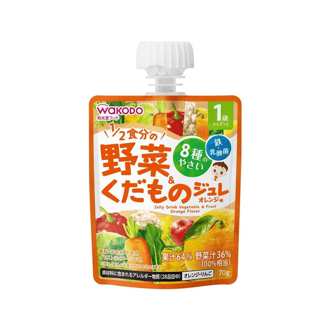 【日本直送品】WAKODO 1歳+ベビー青果汁ゼリージュース シトラス味 70g