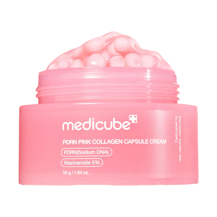 韓國MEDICUBE美蒂秋芙 PDRN粉紅色膠原蛋白膠囊乳霜 鮭魚原液微囊 55g 美白保濕 淡化斑點瑕疵 提亮通透 飽滿光滑 敏感肌可用 4