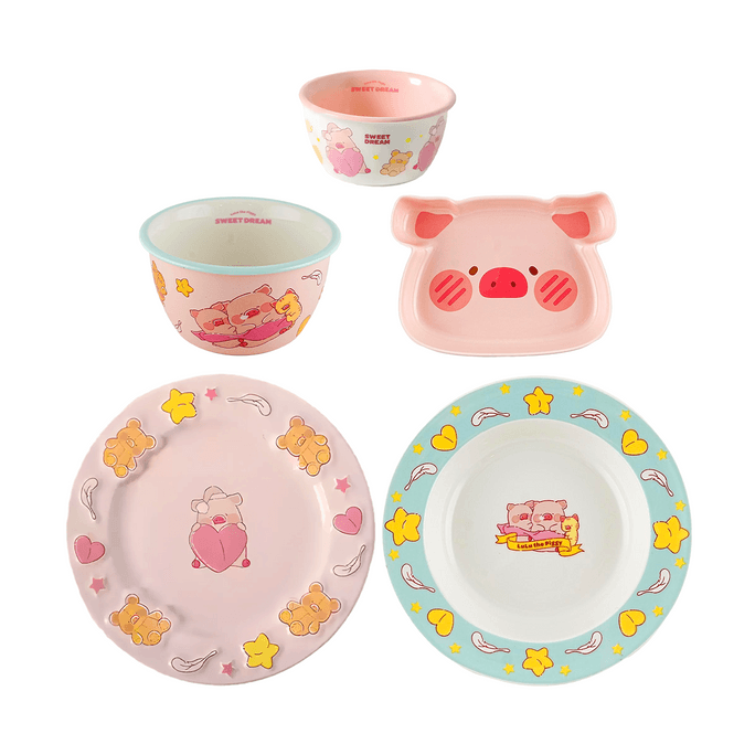川島屋 lulu豬聯名 甜睡系列 可愛陶瓷餐具 米飯碗 4.5"