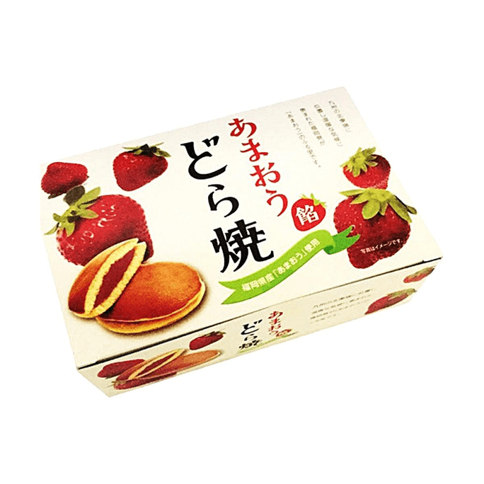 日本一荣食品 草莓味铜锣烧 8个 【福冈县产Amaou草莓】【松软香甜】