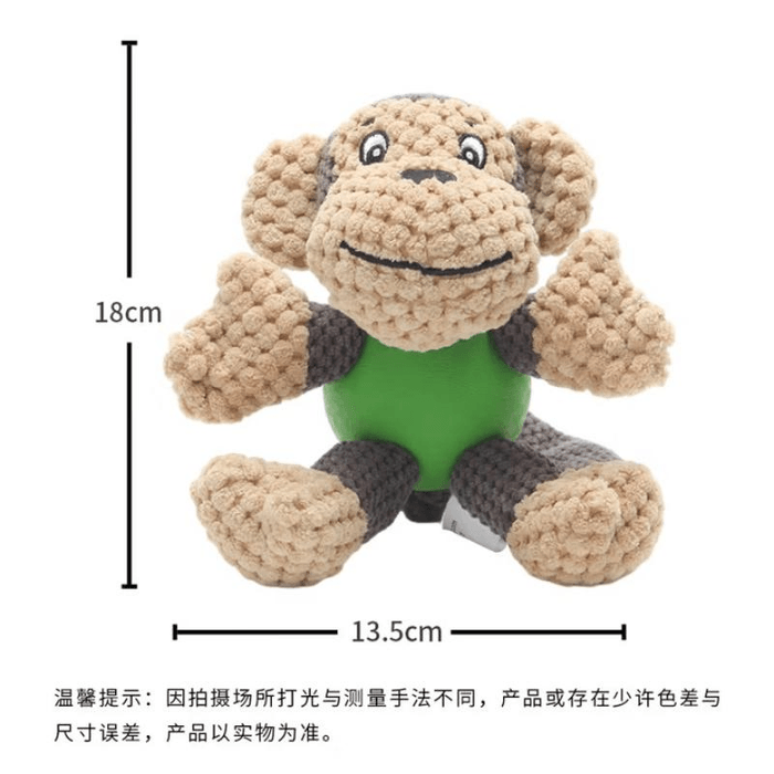 Itebevel plush monkey and dog toy for teething and chewing, 1 piece 3