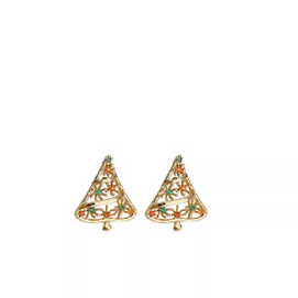 Christmas openwork earrings in red and green micro-painted earrings (Pair pack)