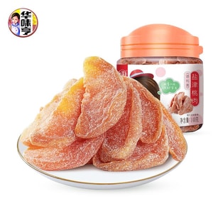 【中国直邮】 华味亨 盐津桃肉 1瓶140g 无核黄桃干 酸甜 果脯 蜜饯 水果干 桃子干