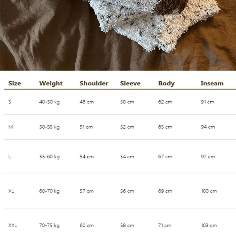 【中国直邮】 Lullabuy 雪绒小熊秋冬绒毛睡衣居家服 S码