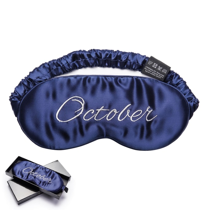 22 Momme 100% Mulberry Silk Sleep Eye Mask - Birthday Series (October)
