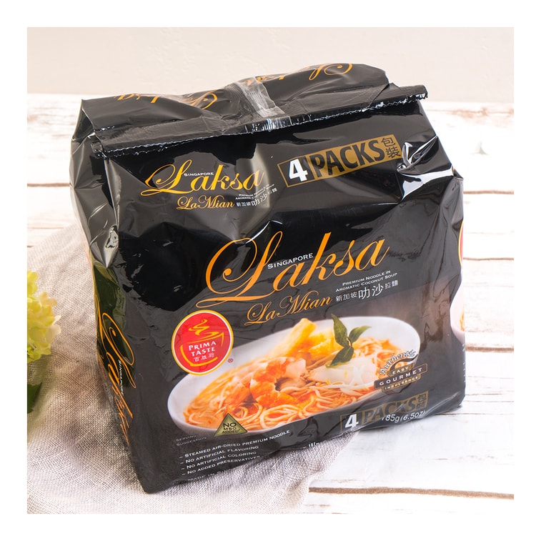 Singapore Laksa La Mian - Coconut & Shrimp Noodles, 4 Packs, 26.1oz 3