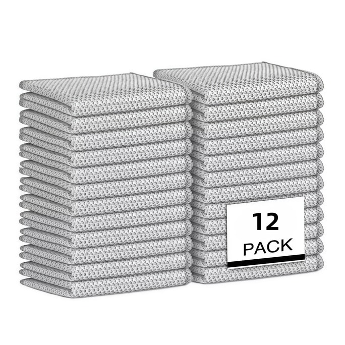 RHFJAKA 美国直邮 12片装钢丝绒洗碗布,不刮伤表面,尺寸12 x 12英寸,适用于干湿两用,神奇金属清洁布,适用于厨房,可重复使用的钢丝清洁布,用于清洁锅碗瓢盆,易于冲洗