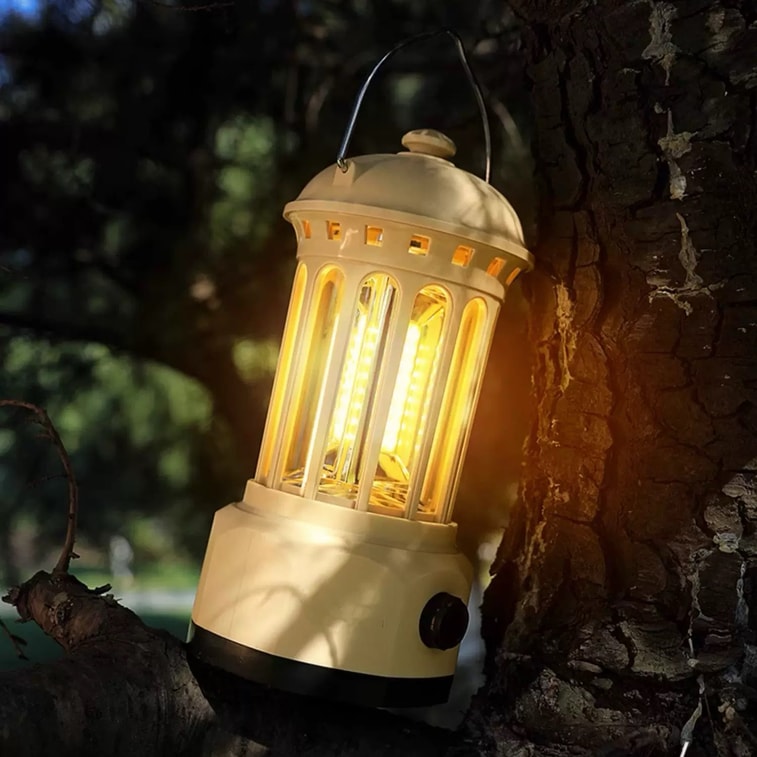 【North America】Retro Rechargeable Outdoor Camping Tent Lamp Courtyard Ambiance Light LED Lighting Handheld Lantern 7