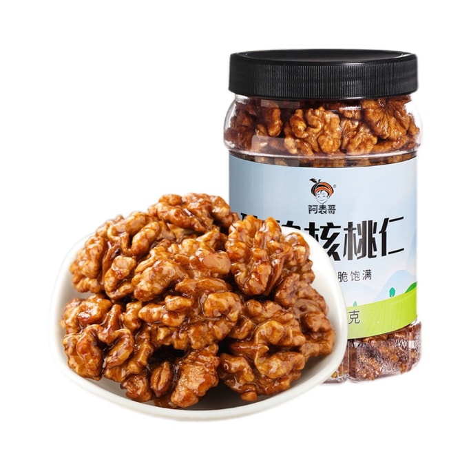 【中国直邮】 阿表哥 琥珀核桃仁零食罐装坚果休闲食品500g*1罐
