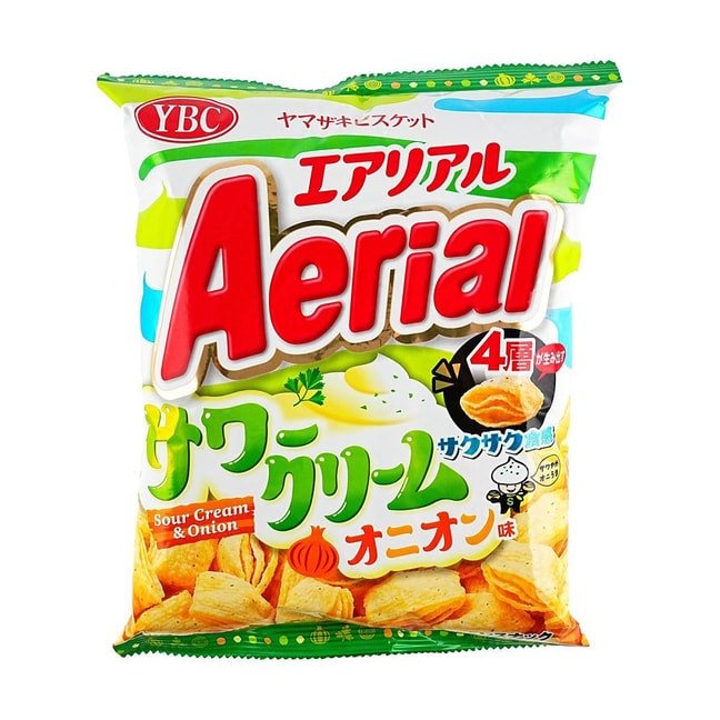 日本YBC山崎 AERIAL 四层玉米空心脆 乌龟酥薯片 酸奶油洋葱味 65g