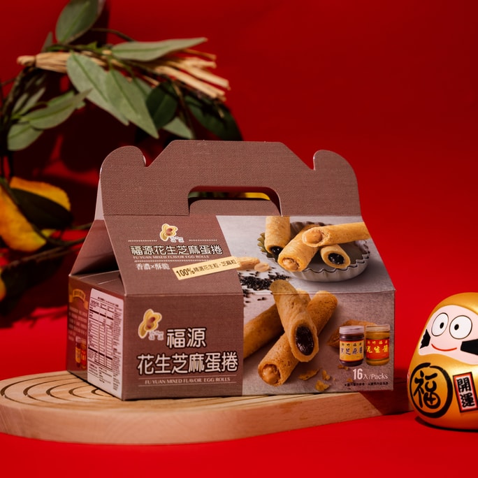 ピーナッツバター＆ゴマペーストロールウエハース - 16枚入り、11.28オンス