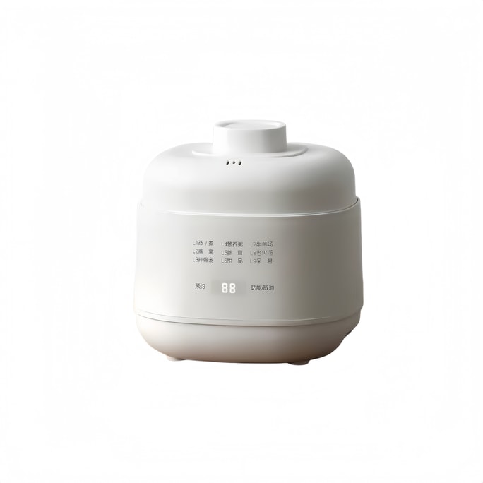 Electric Double-Boiler Stew Pot 1L 1 Pc US Plug Gentle Simmer Locks Nutrients White Ceramic Pot 24h Timer Baby Food Congee Soup Bird's Nest