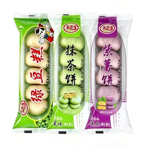 ノミ厳選 伝統緑豆糕、抹茶餅、紫薯餅 3種混合味【3パック】クラシック軽食スナック朝食ケーキ特産手作りケーキ 朝食アフタヌーンティー粗糧代替食 健康食品