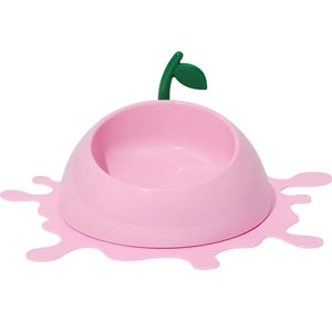 【中国直送】ブロック解除ジューシーペットボウル 猫ボウル フードボウル 転倒防止 大径 斜めランチョンマットセット - ピーチ 1個丨※入荷予定3-4週間