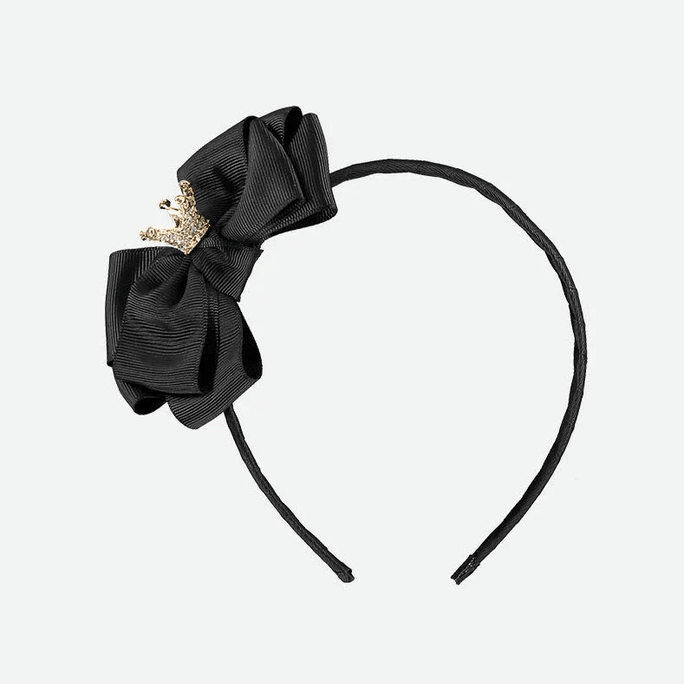 MOM LOVES ME 'ガールズ' クラウンヘッドバンド - ブラック ワンサイズ