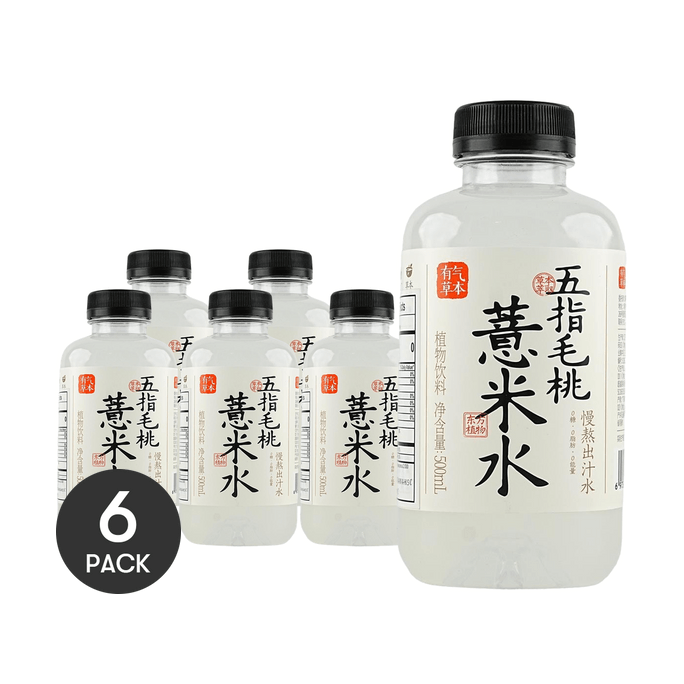 Hairy Fig And Coix Seed Herbal Drink, 16.91 fl oz *6【6 Packs】
