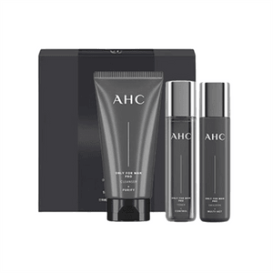 【中国直邮】 韩国 AHC 男士水乳洁套装组合 男生水乳洁面保湿深补水锁水控油清爽泡沫清洁【水120ml+乳120ml+洁面140ml】
