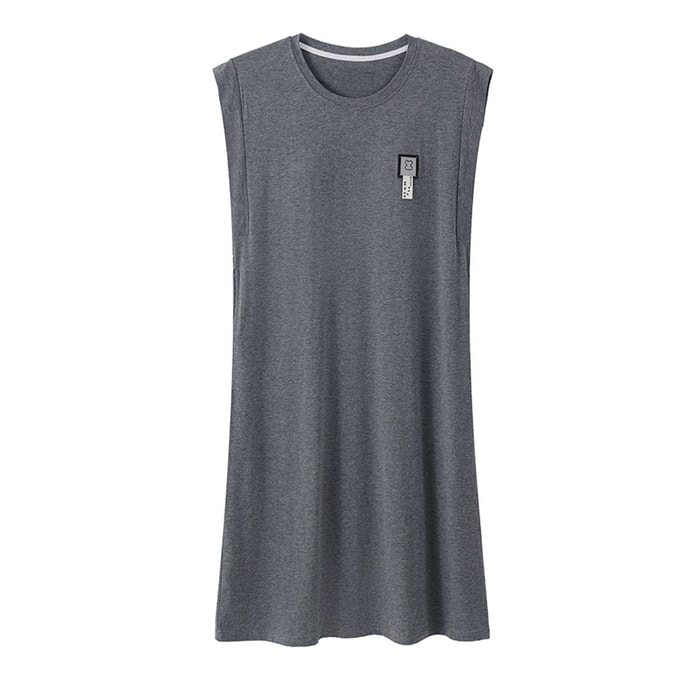 New Cool Modal Cuffless Chest Mat Sleeping Skirt Can be Wearing Outward Home Clothes Grey F