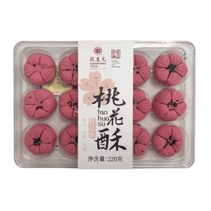 乾生元 桃花酥 淡淡花香 口感細膩 香甜可口 中式糕點早茶 蘇州特產休閒零食【端午節】伴手禮 220g 1盒