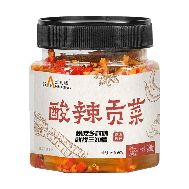 三知情 酸辣贡菜 280g【湖南风味下饭菜】【榨菜咸菜】 3