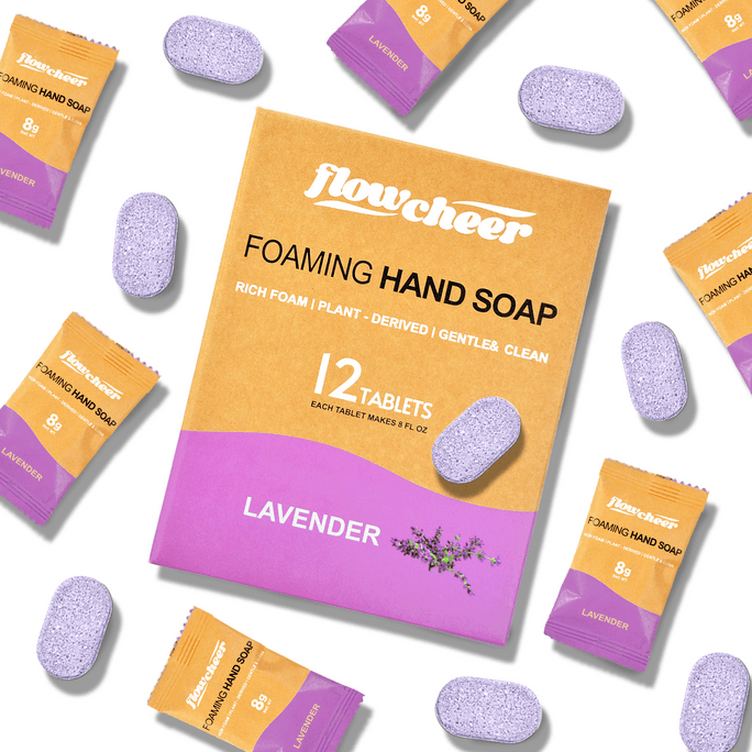 FlowCheer Foaming Hand Soap Refill 12 Tablets - Lavender Fragrance