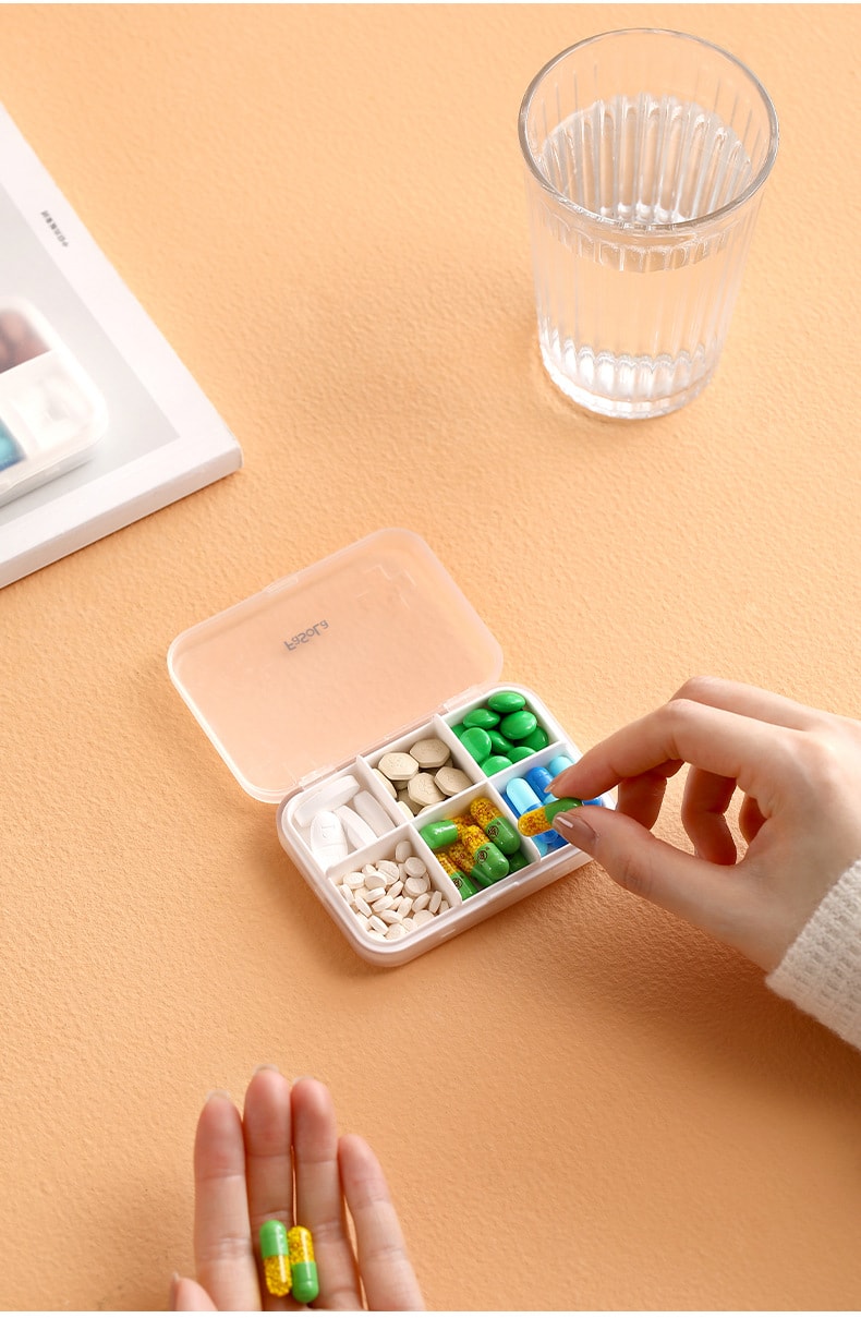 FaSoLa 六格药盒 一个装 一体设计 密封防潮 简约迷你 分类分格