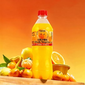 Cloudy Sugar Tangerine Juice Sparkling Water, 15.9 fl oz【 Low Calories】