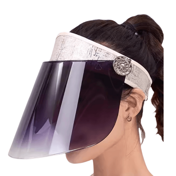 Michao Sunscreen Hat for Men and Women in Summer Covering the Whole Face with Adjustable Glitter - Gold