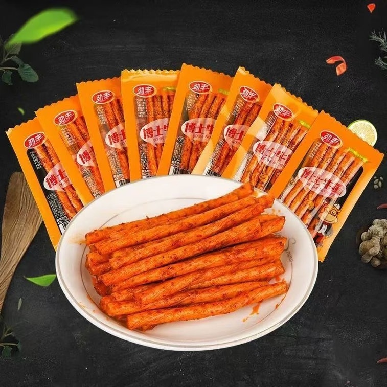 징펑닥터 소고기 힘줄 20g*6팩, 매운 글루텐, 두부 스틱, 두부 제품 매운 슬라이스, 매운 스틱 [추억의 어린 시절] 14