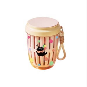 【中国直邮】 便携沙拉杯 水果杯 双层随手杯 双层沥水保鲜杯 早餐杯 带盖勺便当杯 - 粉色 1个