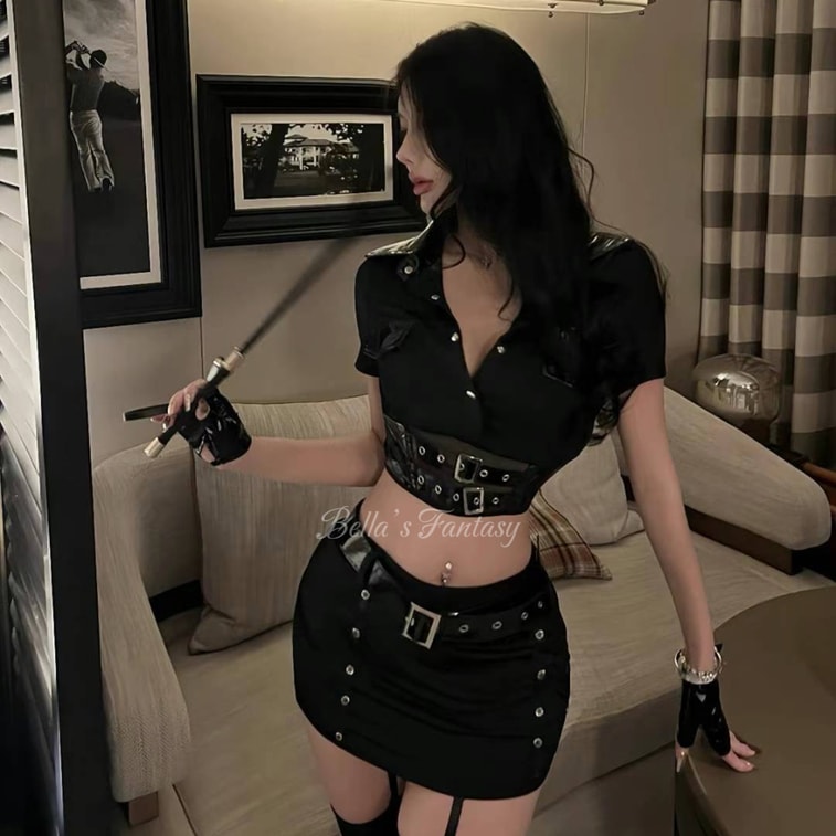 美國Bella’s Fantasy火辣制服誘惑COSPLAY性感女警警察制服官情趣內衣 黑色 均碼 1pc 4