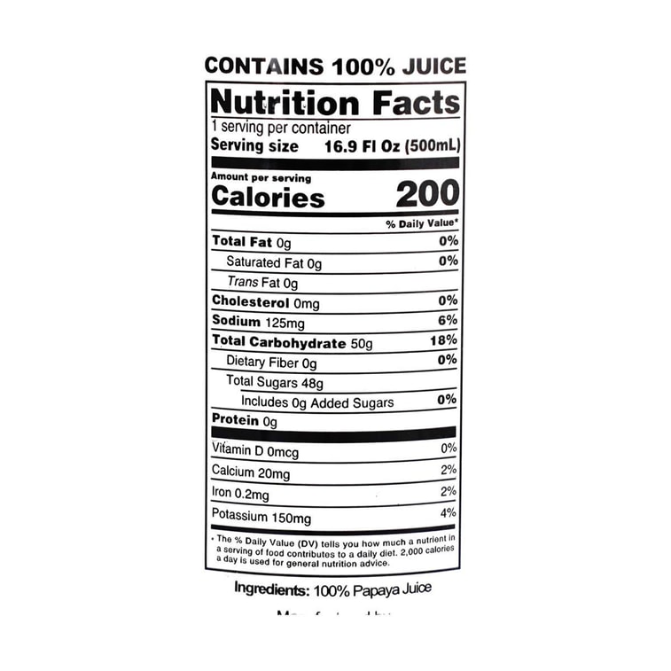100% Payaya Juice 16.9 fl oz【No Added】 3