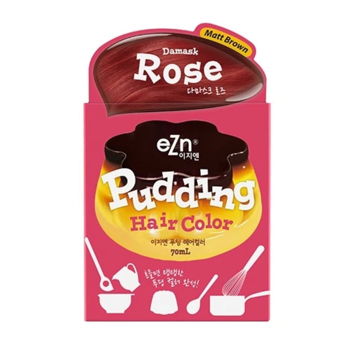 eZn Shaking Pudding Hair Color #Damask Rose (Colorant 70ml + Developer 70ml)