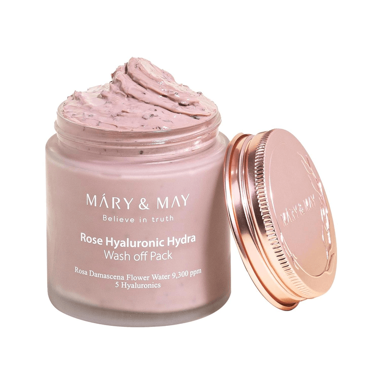 韩国MARY&MAY 纯素玫瑰透明质酸补水水洗面膜125克- 亚米