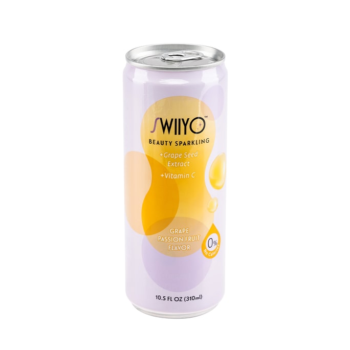 Swiiyo Aura 美容氣泡水 – 葡萄百香果 每箱12罐/每罐10.5液體盎司(310毫升)