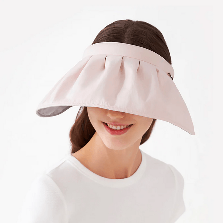 Beneunder 【Adjustable Straps】Wide Brim Roll-up Sun Hat Sun Visor Light Pink  - Yamibuy.com