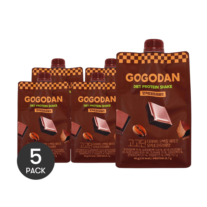 Diet Protein Shake Mocha Choco Frappé Flavor, 1.41 oz *5【5 Packs】【0 Sugar Low Fat High Protein Meal Replacement】