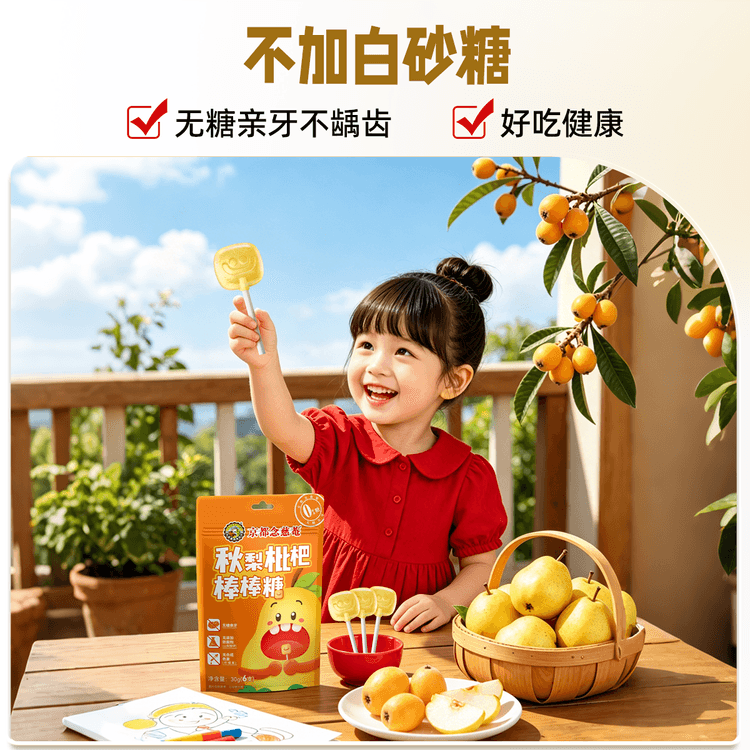 NIN JIOM Autumn pear paste loquat lollipop moist and not dry