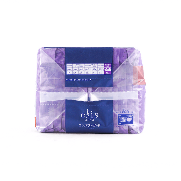 日本ELIS怡麗 便攜式超薄瞬吸型衛生棉 夜用型 有護翼 360mm 12枚入 7